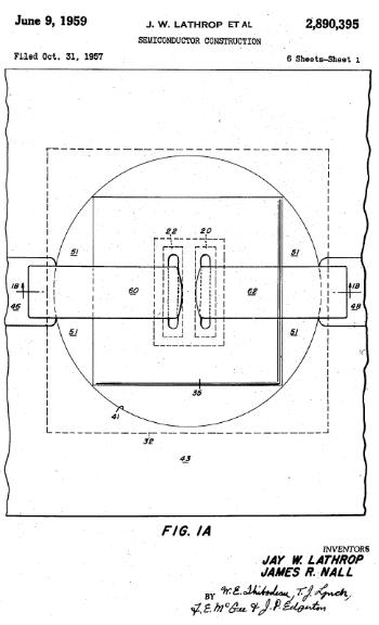 Lathrop和Nall关于半导体制造的专利，1959年