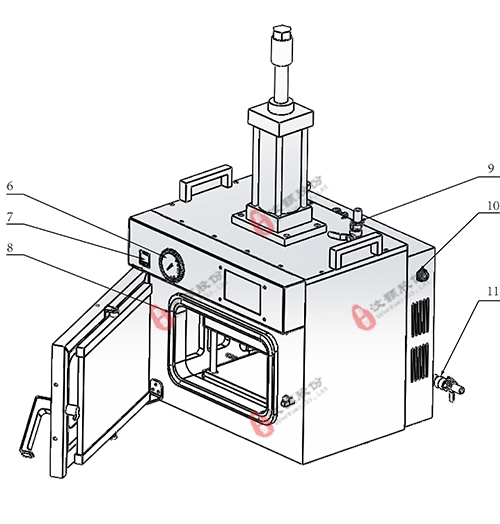 WH-2000B 真空热压键合机示意图2 WH-2000B 真空热压键合机示意图2
